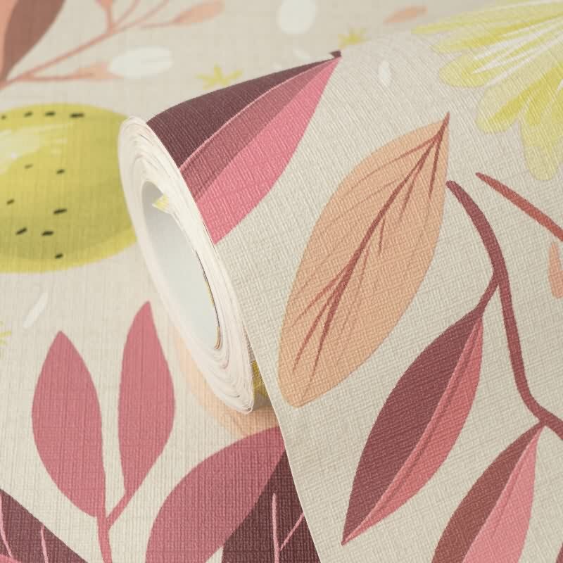 Stilvolle Blumen / Floral-Tapete Beige mit Gelb aus Pintwalls III (KG-176955)