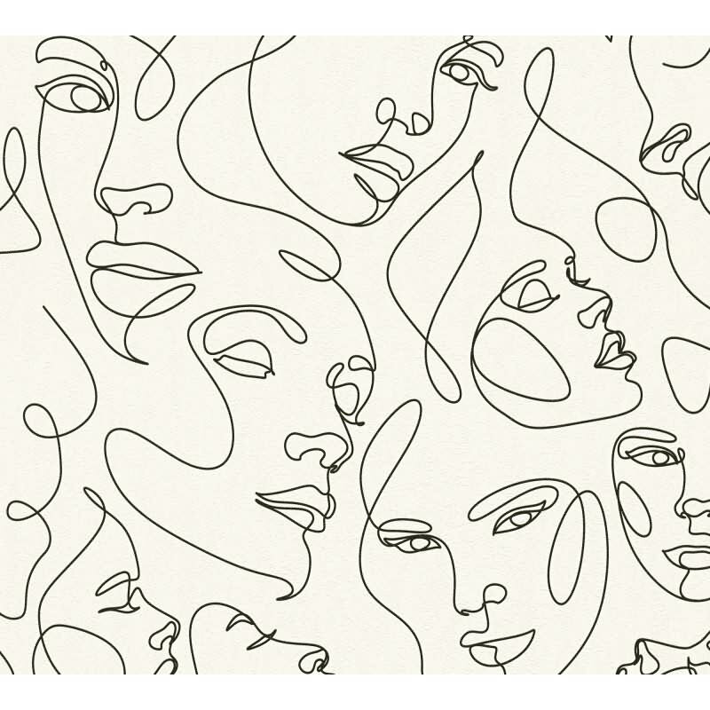 Weiß Menschen-Design Vliestapete - Pintwalls III Kollektion (KG-176963)