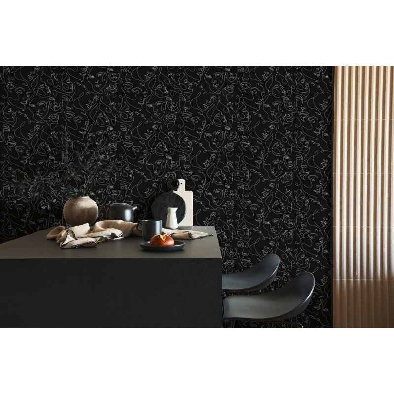 Schwarz Menschen-Design Vliestapete - Pintwalls III Kollektion (KG-176965)