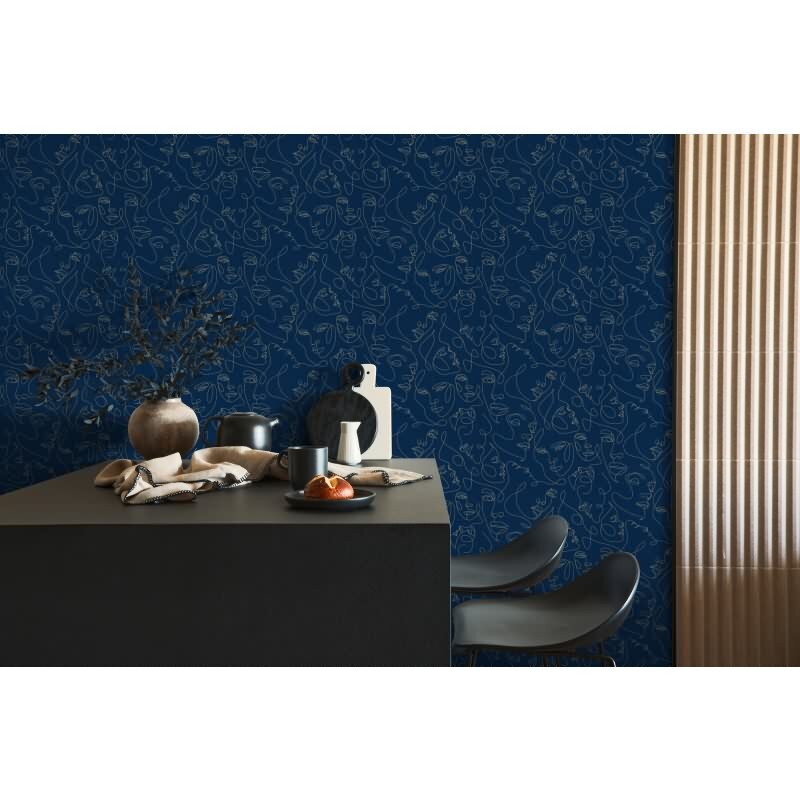 Blau Menschen-Design Vliestapete - Pintwalls III Kollektion (KG-176966)