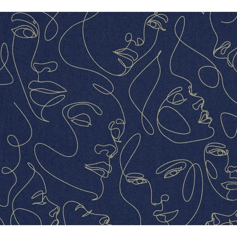 Blau Menschen-Design Vliestapete - Pintwalls III Kollektion (KG-176966)