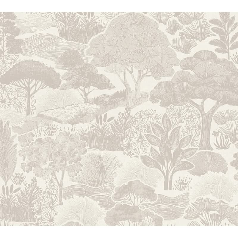 Premium Vliestapete Bäume & Wald Grau mit Weiß - Pintwalls III (KG-176968)