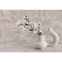 Premium Vliestapete B&auml;ume &amp; Wald Grau mit...