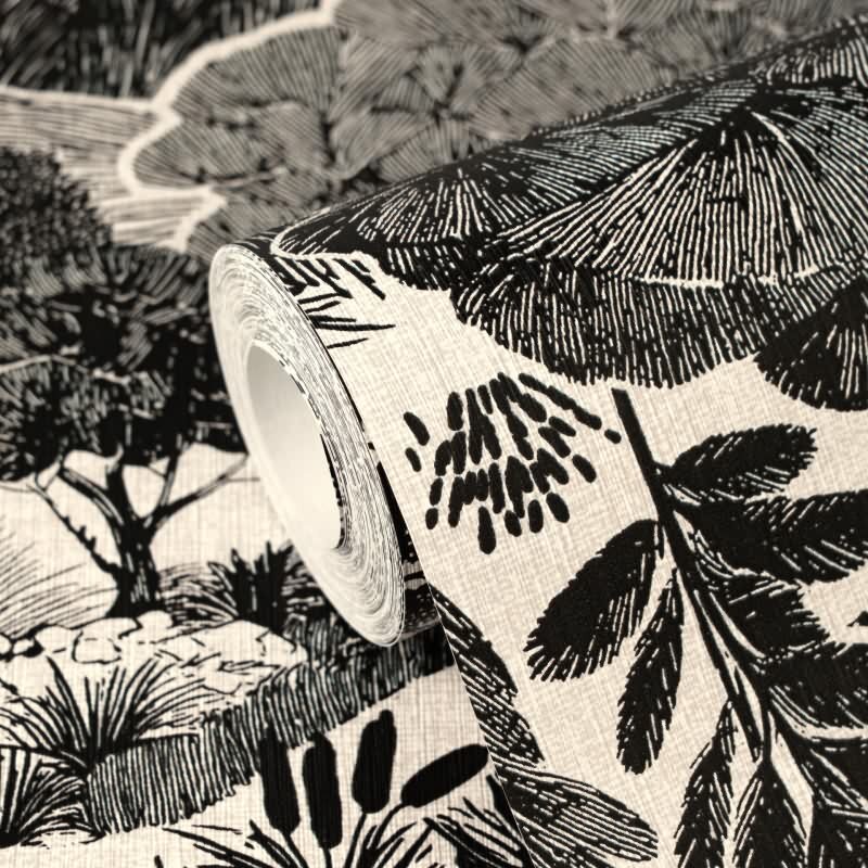 Premium Vliestapete Bäume & Wald Grau mit Schwarz - Pintwalls III (KG-176969)