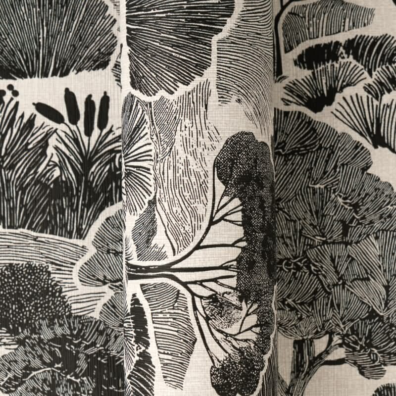 Premium Vliestapete Bäume & Wald Grau mit Schwarz - Pintwalls III (KG-176969)