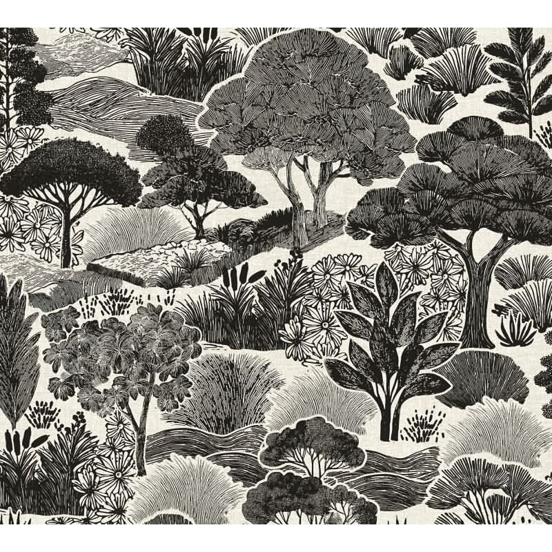 Premium Vliestapete Bäume & Wald Grau mit Schwarz - Pintwalls III (KG-176969)