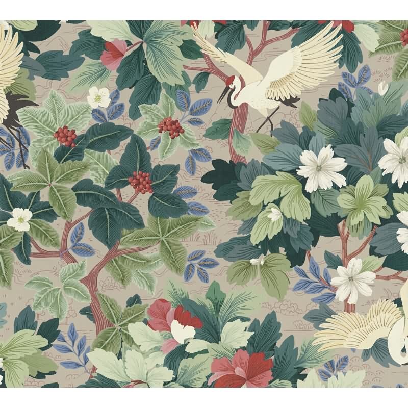 Edle Vliestapete mit Blätter & Zweige in Beige & Grün (Pintwalls III) (KG-176970)