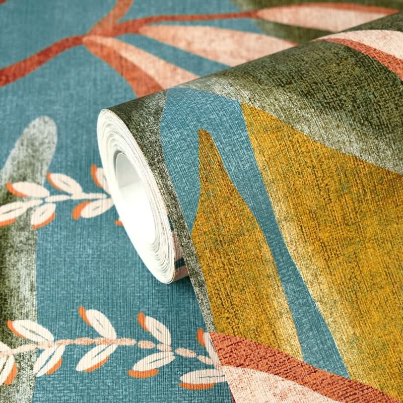 Blätter & Zweige Vliestapete in Blau & Rot - Pintwalls III von AS-Creation (KG-176972)