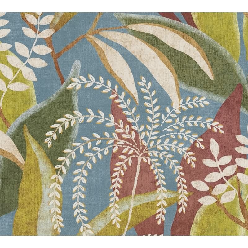 Blätter & Zweige Vliestapete in Blau & Rot - Pintwalls III von AS-Creation (KG-176972)