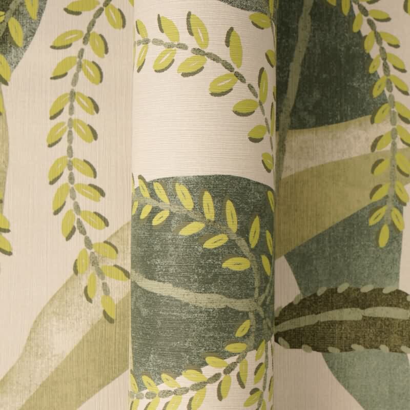 Premium Vliestapete Blätter & Zweige Grün mit Beige - Pintwalls III (KG-176973)