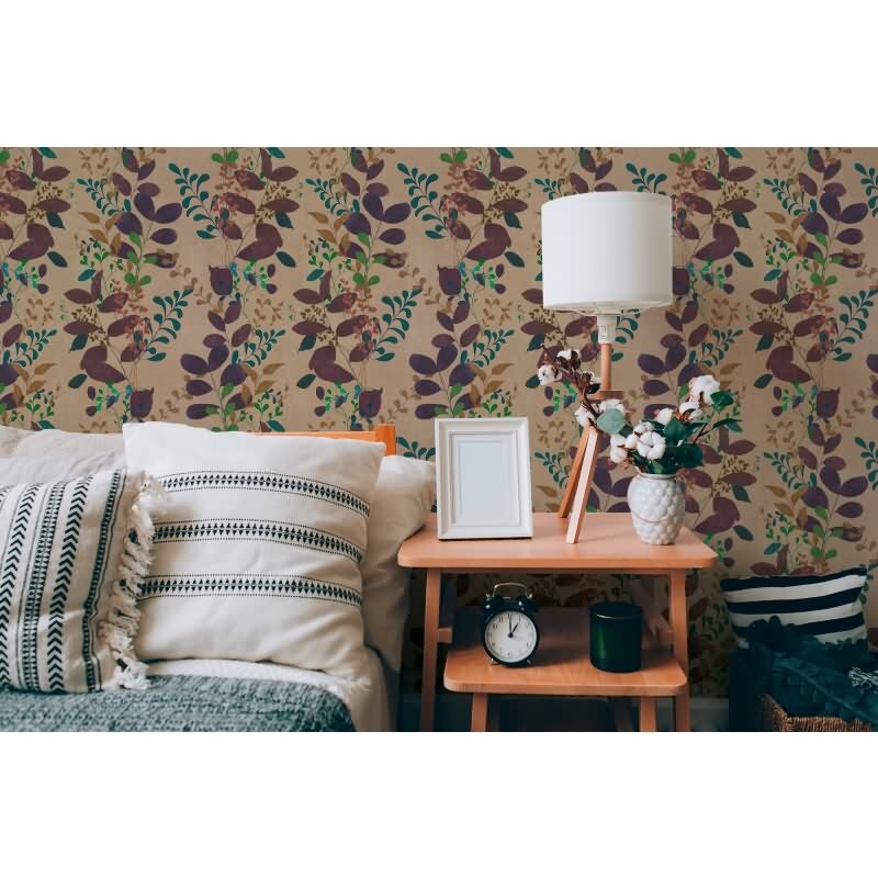 Braun Blätter & Zweige-Design Vliestapete - Pintwalls III Kollektion (KG-176976)