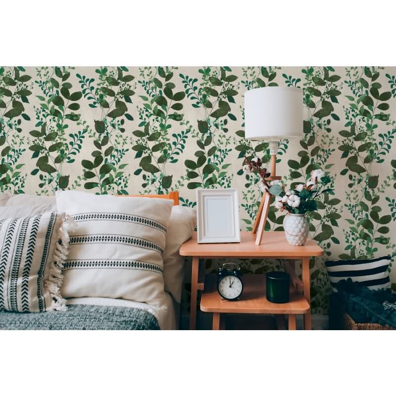 Hochwertige Vliestapete Blätter & Zweige Grau & Weiß - Pintwalls III (KG-176977)