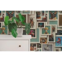 Elegante Vliestapete Beige-3D & optische...