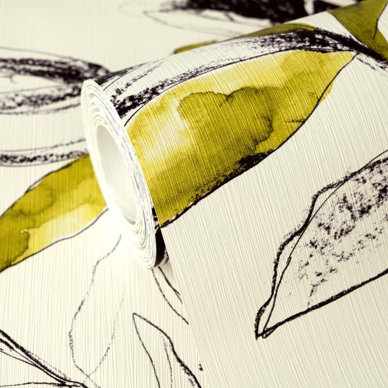 Hochwertige Vliestapete Blätter & Zweige Grün & Schwarz - Pintwalls III (KG-176983)