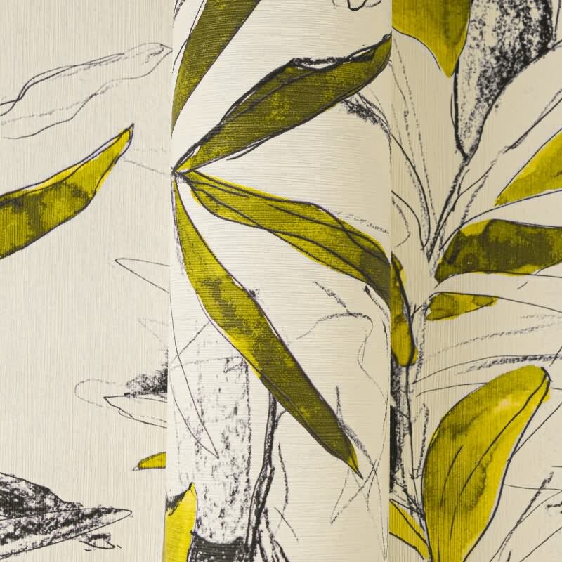 Hochwertige Vliestapete Blätter & Zweige Grün & Schwarz - Pintwalls III (KG-176983)