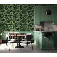 Gr&uuml;n Blumen / Floral-Design Vliestapete - Pintwalls...