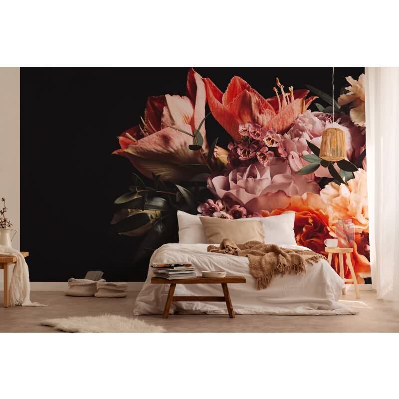 Elegante Vliestapete Bunt-Blumen / Floral - Exklusiv WALL LOVE (KG-176986)