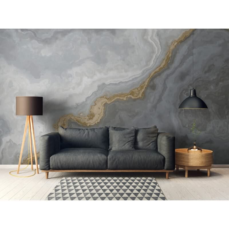 Marmor-Muster Vliestapete im Gold-Ton - WALL LOVE Serie (KG-176990)