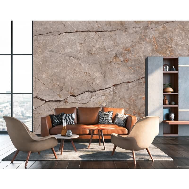 Premium Vliestapete Stein Beige mit Grau - WALL LOVE (KG-177008)