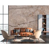 Premium Vliestapete Stein Beige mit Grau - WALL LOVE...