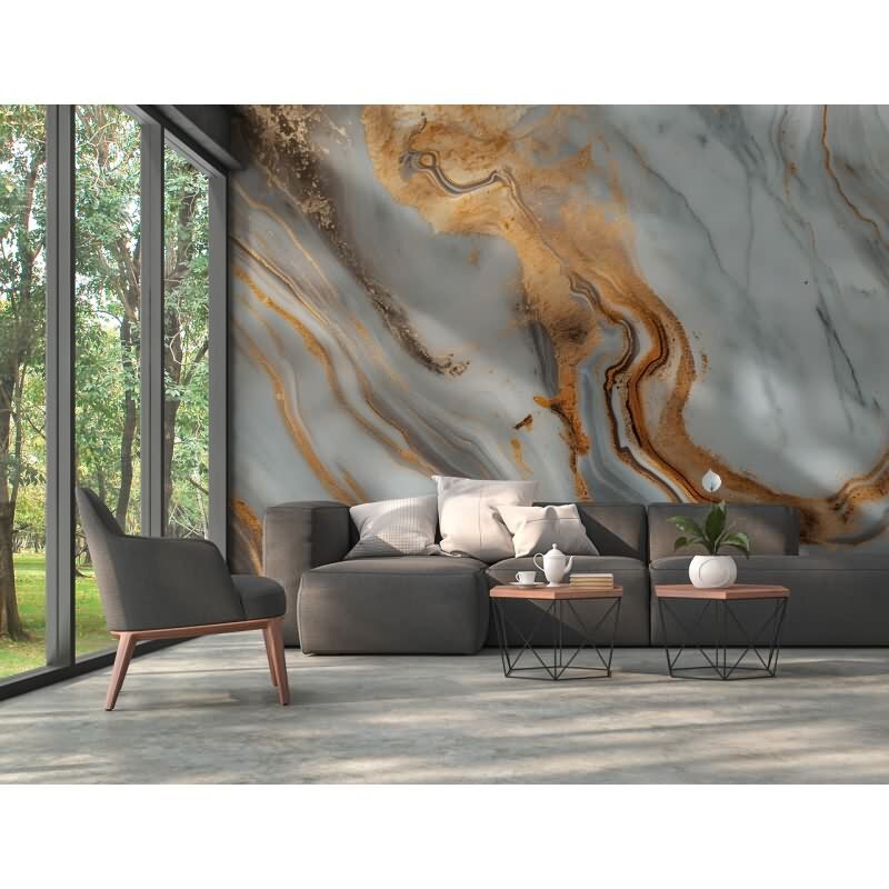 Beige Marmor-Design Vliestapete - WALL LOVE Kollektion (KG-177009)