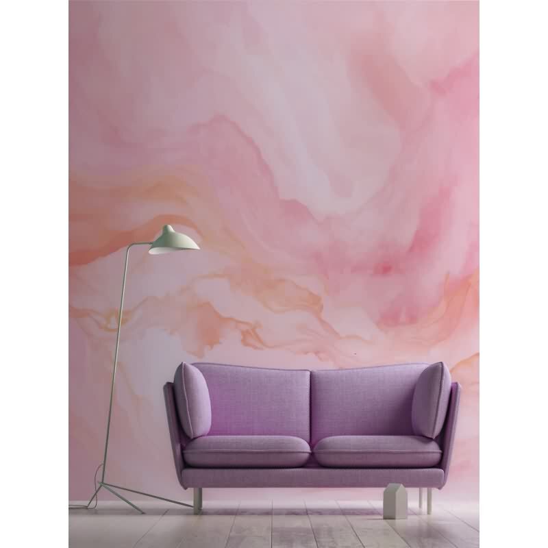 Edle Vliestapete mit Marmor in Gold & Rosa (WALL LOVE) (KG-177010)