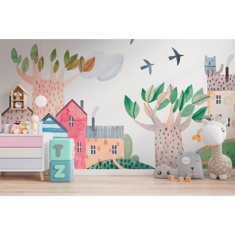 Stilvolle Grafik & Geometrie-Tapete Bunt aus WALL LOVE (KG-177013)