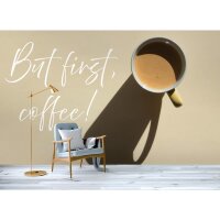 Beige Text & Buchstaben-Design Vliestapete - WALL...