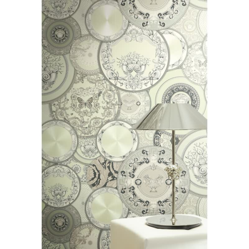 Grün Art Déco-Design Vliestapete - Versace 6 Kollektion (KG-177037)