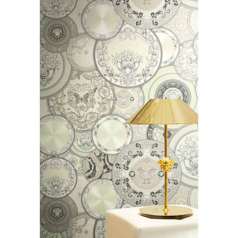Grün Art Déco-Design Vliestapete - Versace 6 Kollektion (KG-177037)