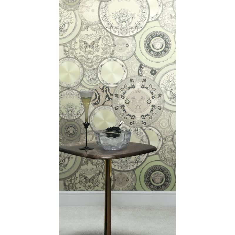Grün Art Déco-Design Vliestapete - Versace 6 Kollektion (KG-177037)
