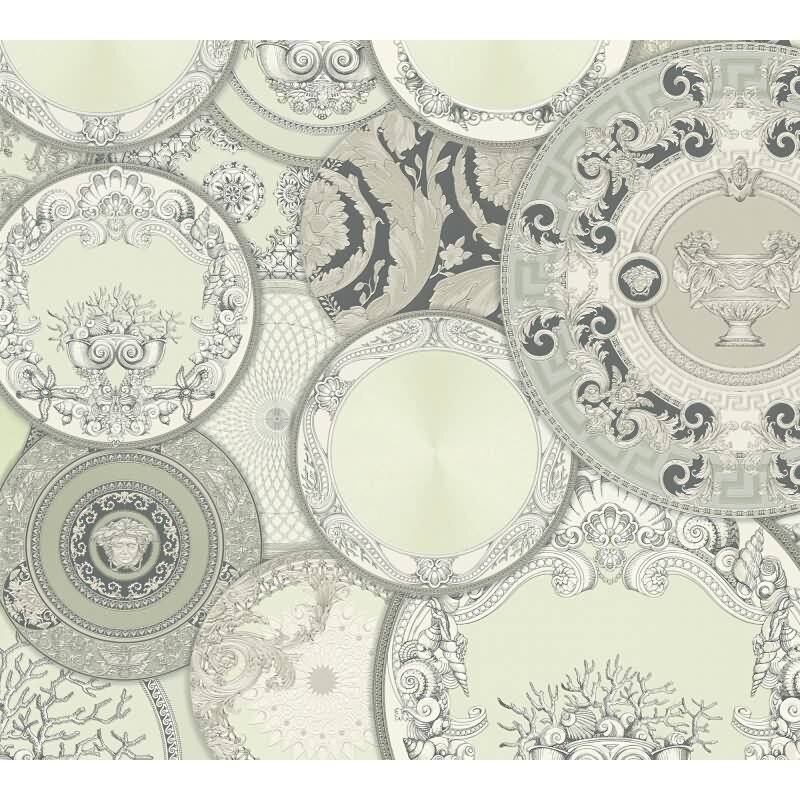 Grün Art Déco-Design Vliestapete - Versace 6 Kollektion (KG-177037)