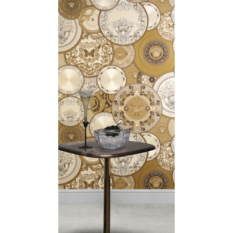 Elegante Vliestapete Gold-Art Déco - Exklusiv Versace 6 (KG-177038)