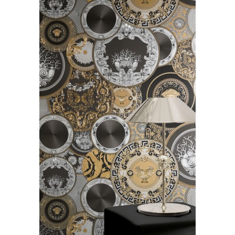 Elegante Vliestapete Schwarz-Art Déco - Exklusiv Versace 6 (KG-177039)