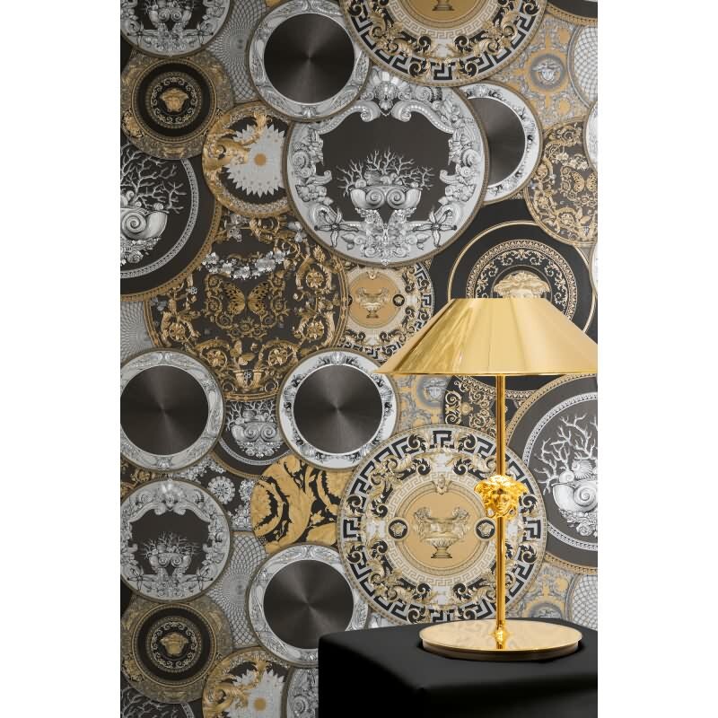 Elegante Vliestapete Schwarz-Art Déco - Exklusiv Versace 6 (KG-177039)