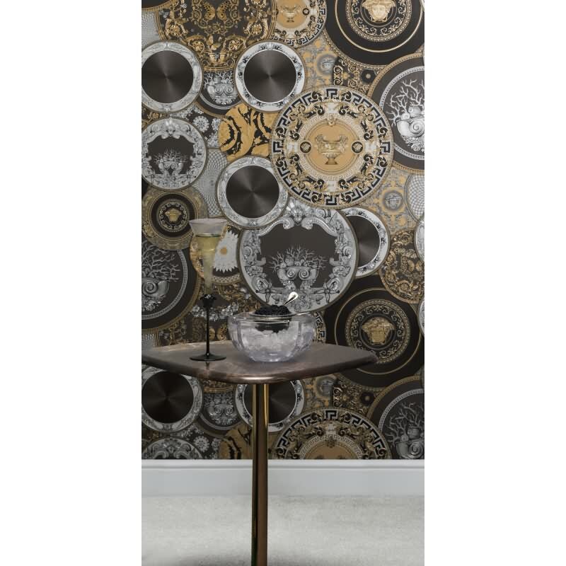 Elegante Vliestapete Schwarz-Art Déco - Exklusiv Versace 6 (KG-177039)