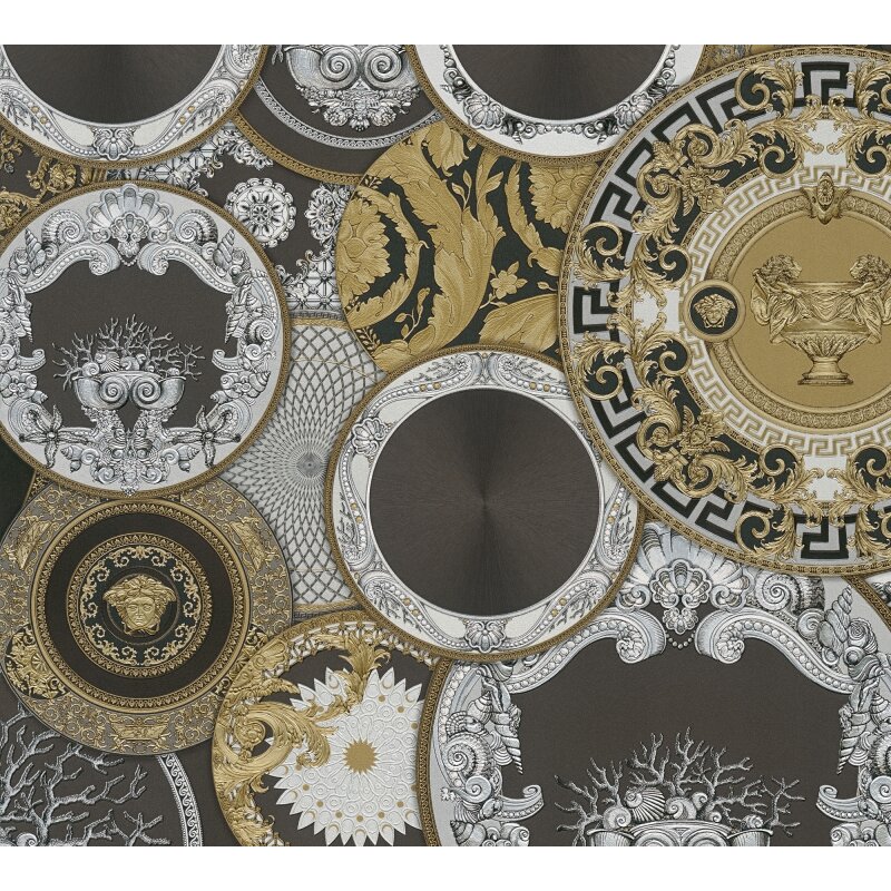 Elegante Vliestapete Schwarz-Art Déco - Exklusiv Versace 6 (KG-177039)