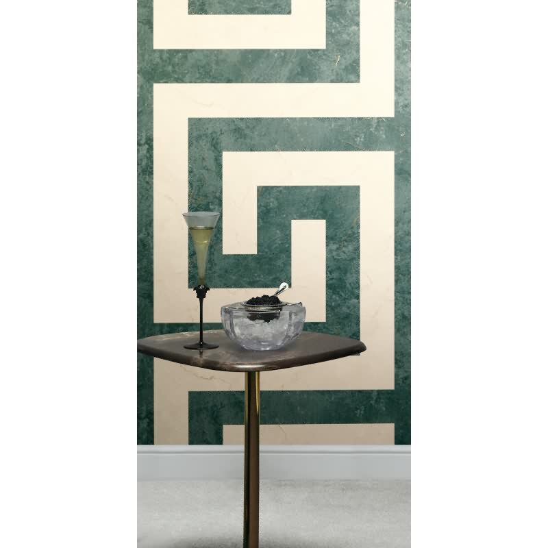 Premium Vliestapete Marmor Grün mit Grau - Versace 6 (KG-177046)