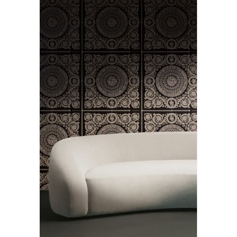 Stilvolle Art Déco-Tapete Schwarz mit Beige aus Versace 6 (KG-177051)
