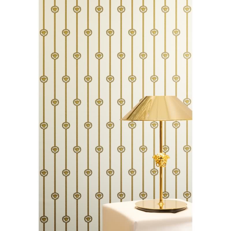 Elegante Vliestapete Weiß-Art Déco - Exklusiv Versace 6 (KG-177056)