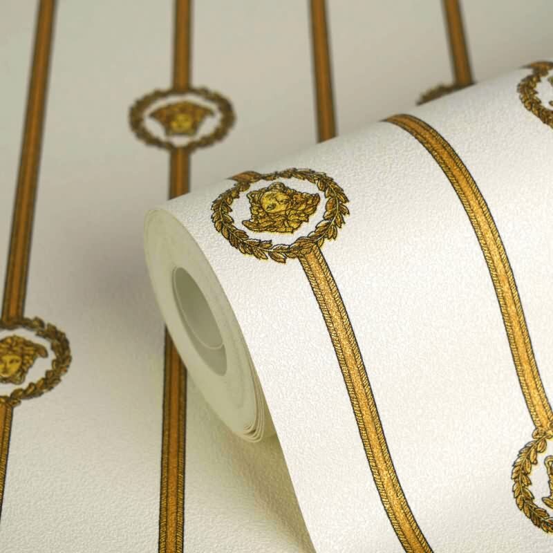 Elegante Vliestapete Weiß-Art Déco - Exklusiv Versace 6 (KG-177056)