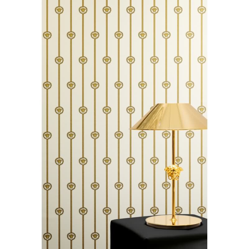 Elegante Vliestapete Weiß-Art Déco - Exklusiv Versace 6 (KG-177056)