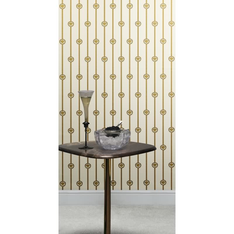 Elegante Vliestapete Weiß-Art Déco - Exklusiv Versace 6 (KG-177056)