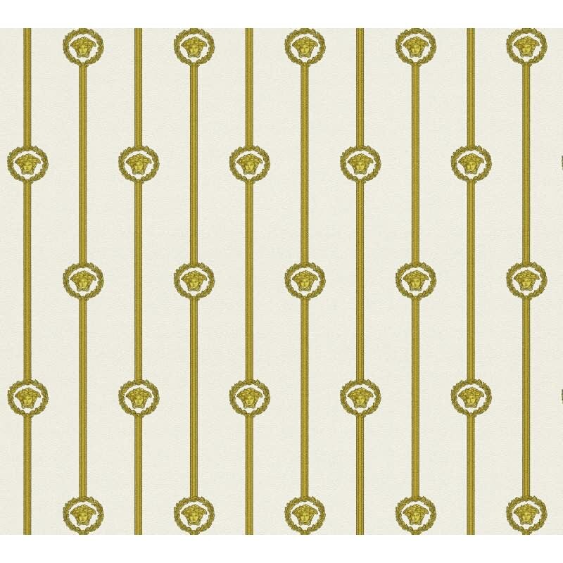 Elegante Vliestapete Weiß-Art Déco - Exklusiv Versace 6 (KG-177056)