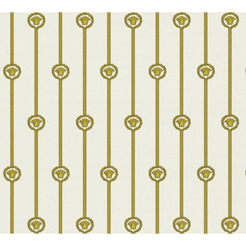Elegante Vliestapete Weiß-Art Déco - Exklusiv Versace 6 (KG-177056)