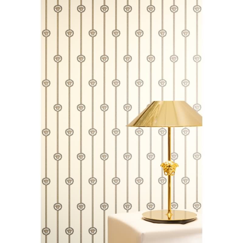 Art Déco-Muster Vliestapete im Weiß-Ton - Versace 6 Serie (KG-177060)