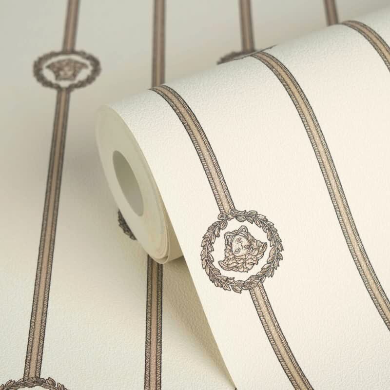Art Déco-Muster Vliestapete im Weiß-Ton - Versace 6 Serie (KG-177060)