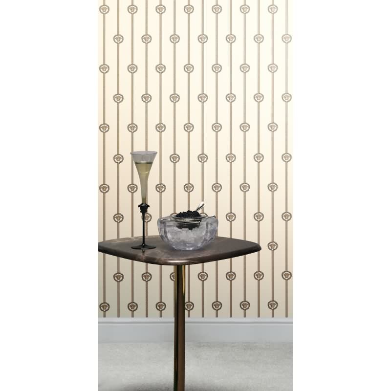 Art Déco-Muster Vliestapete im Weiß-Ton - Versace 6 Serie (KG-177060)
