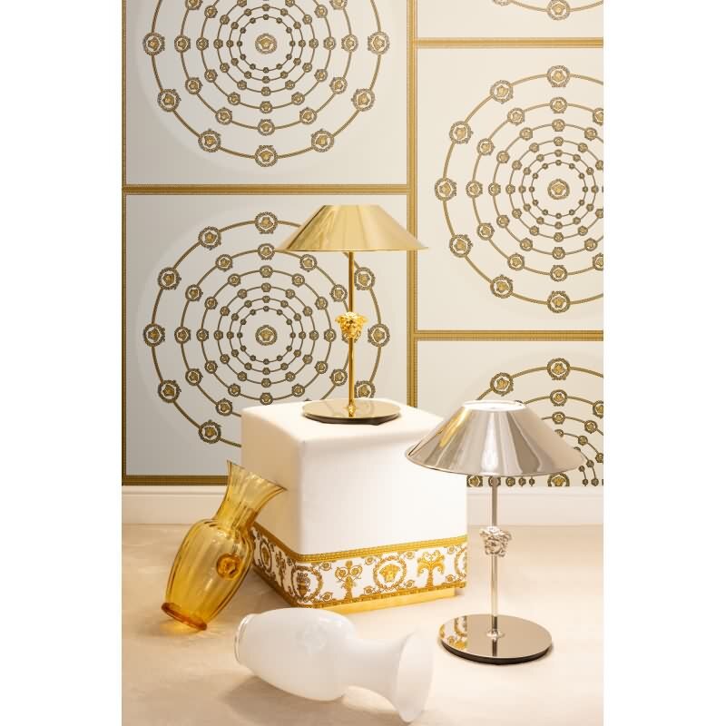 Weiß Art Déco-Design Vliestapete - Versace 6 Kollektion (KG-177061)