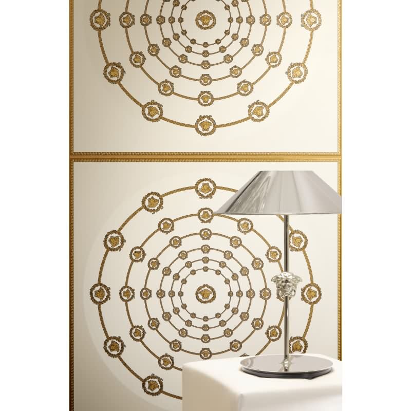 Weiß Art Déco-Design Vliestapete - Versace 6 Kollektion (KG-177061)